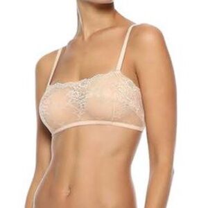 Sleepy Jones Lace Bralette Straight Neckline White Size Large NWOT